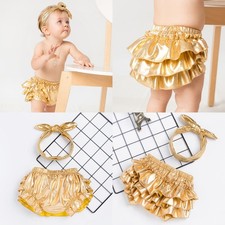 Baby Mädchen Bloomers Mit Kopfband Kind Metallic Geburtstag Fotografie Sommer