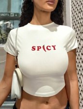 Damen Bauchfrei T-Shirt Spicy