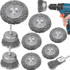 Drahtbürsten für Bohrer, 1/4 Zoll Schaft, Kohlenstoffstahl, gecrimpte Drahtborsten,...