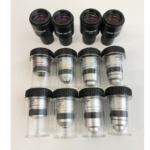 Olympus mikroskop objektiv set - mikroskop,