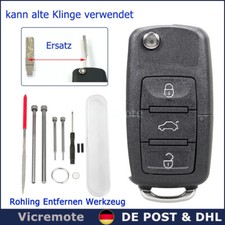 3 Tasten Ersatz Auto Klappschlüssel Gehäuse für VW Passat Polo Golf 5 SEAT SKODA