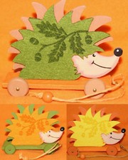 Igel Holzfigur Deko Herbst Halloween basteln Figur Holz