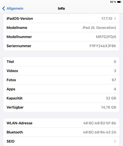 Apple ipad 2018 wifi 7 - 9.7, ios
