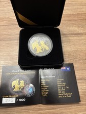 Una & The Lion St. Helena - 1 Oz Silber 2022 Mit Ruthenium u. Gold veredelt