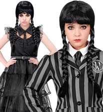 Perücke Dark Girl für Kinder - Schwarze Zöpfe, Flechtfigur und Pony