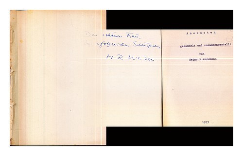 Weckmann heinz anekdoten - heinz,