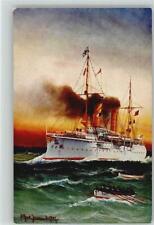 10011519 - Kreuzer Undine Kuenstler sign Alfred Jensen TSN Serie 822 Marine 1910