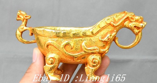 Alte bronze gilt dragon - 6",