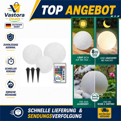 Easymaxx solarleuchte set 3er - solarleuchte,