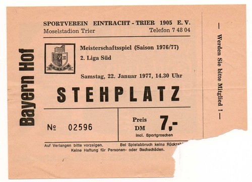 Ticket eintracht trier - 2., bl