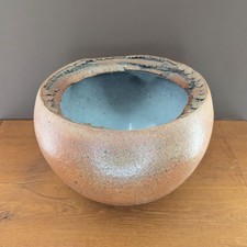 EVA KOJ KERAMIK UNIKAT SCHALENOBJEKT SALZBRAND MIT SELADON-CRAQUELE