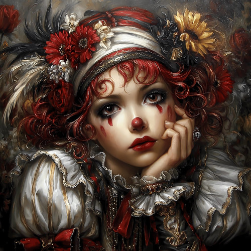 Wandbild clown harlekin - wandbild,