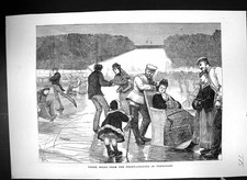 Alt 1871 Eislaufen Kinder