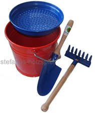 Sandspiel-Set: Eimer, Schaufel, Rechen (Metall) für den Sandkasten, 535064 * NEU