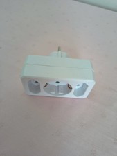 Steckdosenleiste Dreiersteckdose Mehrfachsteckdose weiß  3er Stecker 2flach1rund