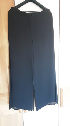 Damen hose schwarz weites bein - schwarz,