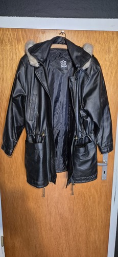 Vintage lederparka schwarz - vintage,