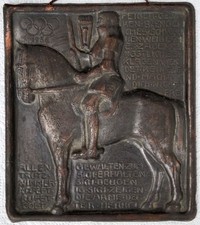 Relieftafel, Metall, Olympia