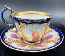 Biedermeier Porzellan Tasse+ UT  F&M Fischer Mieg 1853-1875  Böhmen
