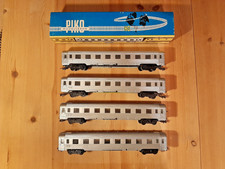 4x Piko H0 INOX Personenwagen der SNCF, 1x OVP, gut-aber es fehlen 4 Puffer