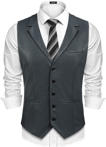 Herren lammfell leder weste - leder,