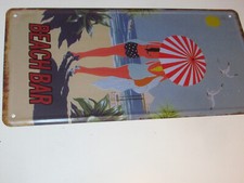 schönes Schild Metallschild Beach Bar Werbung Blechschild ca. 15 x30cm