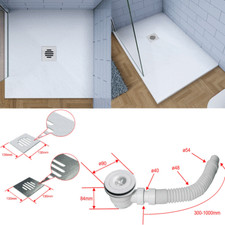 Weiße Kunststein-Duschwanne Duschtasse Ablaufgarnitur Abfluss Duschkabinen