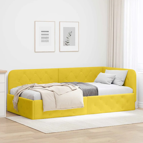 Eckbettgestell samt samtbett - eckbettgestell,