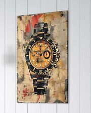 Uhr Leinwand Bild Farbig