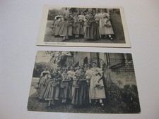 2 alte AKs, Sorben in Tracht, Wenden, sorbische Mädchen mit Körbchen, 2x das gle