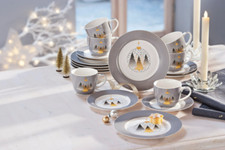 Kaffeeservice Noel 18tlg. Weihnachten Adventszeit New Bone China Porzellan 