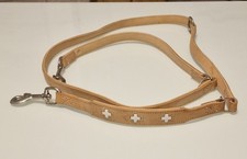 HUNTER Verstellbare Hundeführleine SWISS, Farbe: natur/beige, weiches Rindsleder