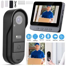 Türklingel mit Kamera Bluetooth Video Funkklingel Ring 4,3" Nachtsicht Doorbell