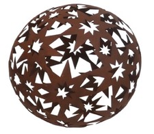 dekorative Stern-Kugel Deko-Kugel Garten-Kugel Metall rostbraun 18,5 cm