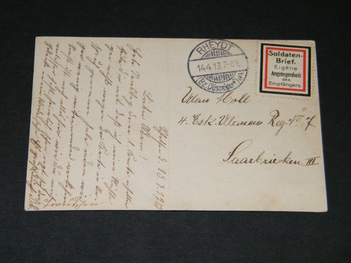 Soldatenbrief postkarte 1913 - soldatenbrief,