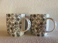 2x Porzellan Becher * Jumbo-Tasse * Jameson&Tailor * Dekor: graue Kringel * Top