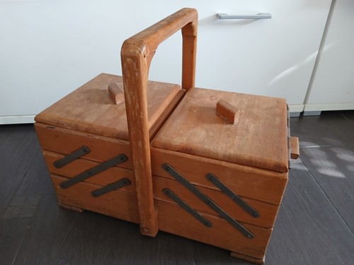 Alter nähkasten holz - holz, mit