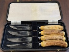 Vier Original Atkinson Bros Hornmesser aus Sheffield im schönen Etui