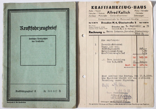 Kfz brief kraftfahrzeugbrief - brief,