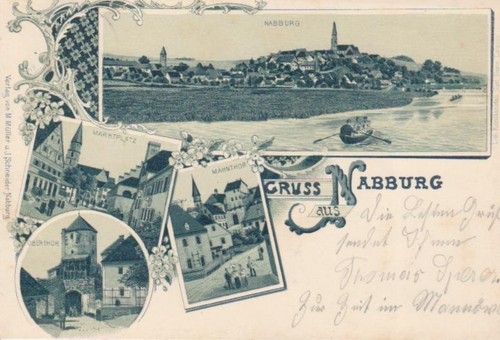 Nabburg litho mehrbildkarte - nabburg,