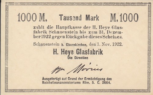 Schauenstein 1000 mark ohne - ,