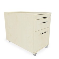 Rollcontainer 80 cm tief 2 Schubladen und Materialauszug Bürowagen Bürocontainer