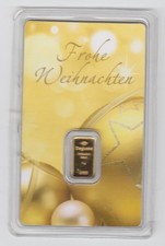 Frohe Weihnachten Essayeur Fondeur DEGUSSA  . 1 Gramm  999,9 Goldbarren