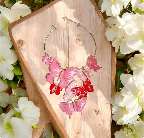 Kette halsreif goldfarben rot - kette,
