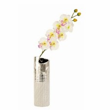 Blumenvase weiß silber grau