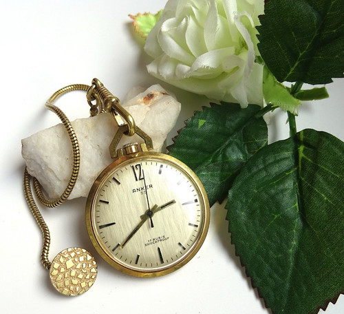 Anker taschenuhr vergoldet - anker, 55
