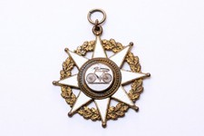 Emaille Medaille Kaiserzeit Orden Radsport antikes altes Abzeichen Stern Fahrrad
