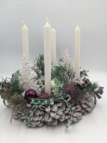 Adventskranz kugel zapfen - adventskranz,