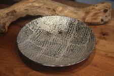 Flache Schale aus Keramik, silber, Durchmesser 26 cm, Höhe 5 cm, Dekoschale