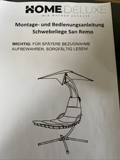 Home Deluxe Schwebeliege mit Hellbeigem Polster und Dach